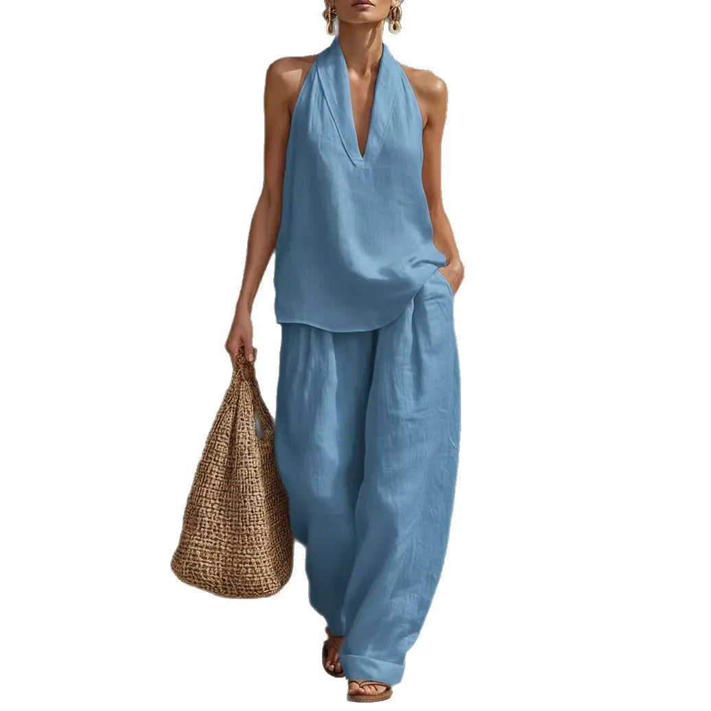 ✨ Effortless Linen Co-Ord Set – Chic Top & Wide-Leg Pants for Everyday Comfort