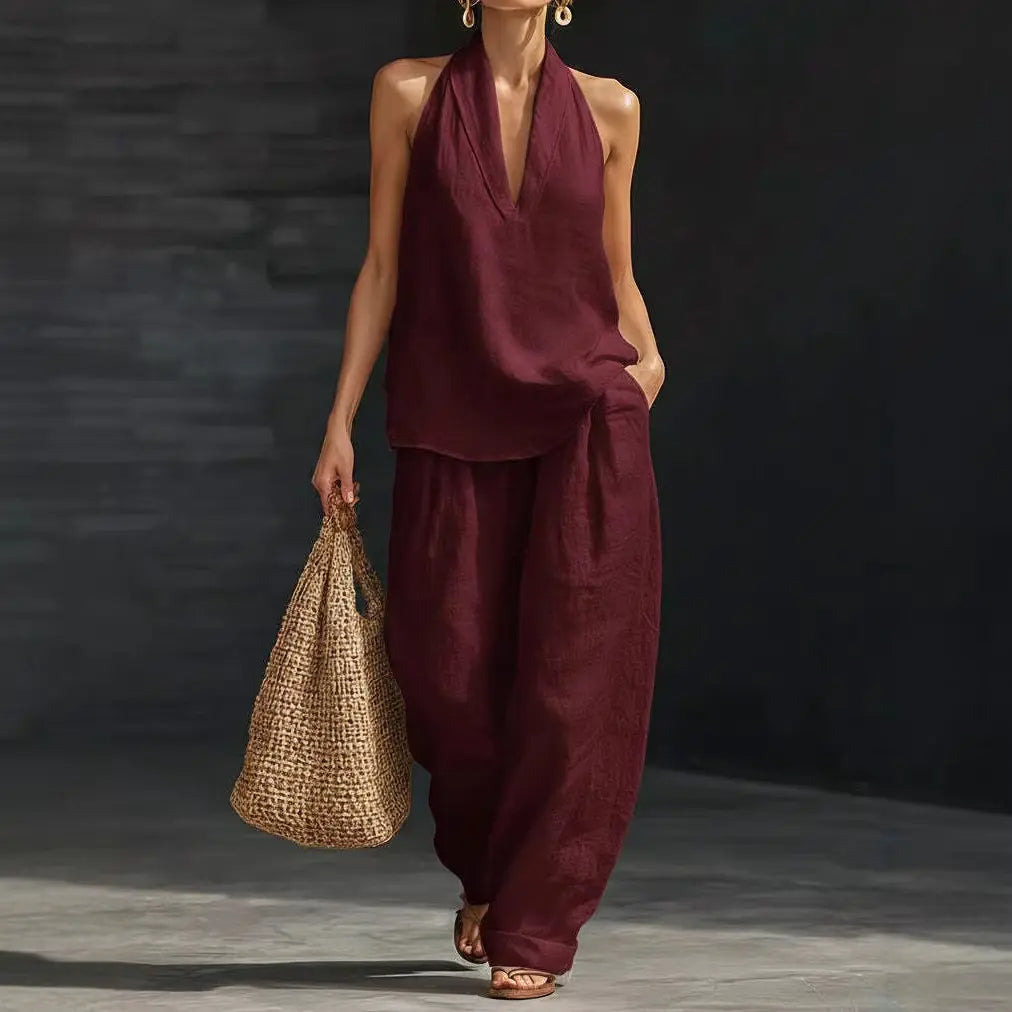 ✨ Effortless Linen Co-Ord Set – Chic Top & Wide-Leg Pants for Everyday Comfort