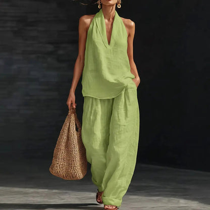 ✨ Effortless Linen Co-Ord Set – Chic Top & Wide-Leg Pants for Everyday Comfort