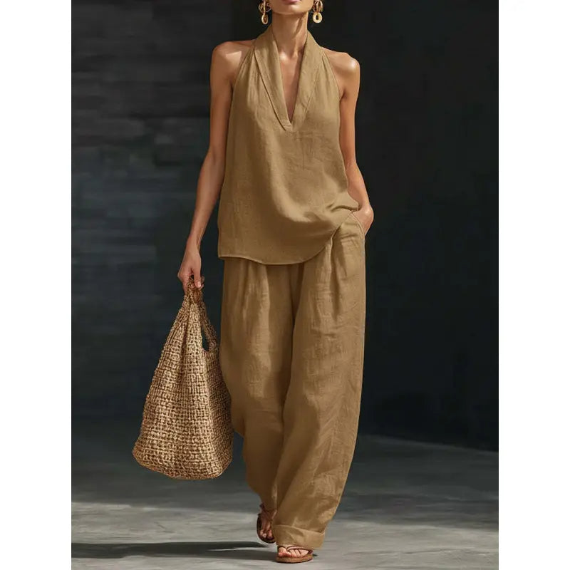✨ Effortless Linen Co-Ord Set – Chic Top & Wide-Leg Pants for Everyday Comfort