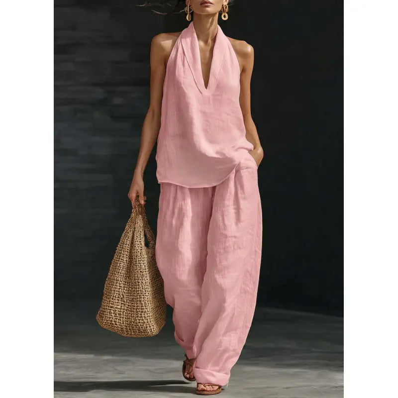 ✨ Effortless Linen Co-Ord Set – Chic Top & Wide-Leg Pants for Everyday Comfort