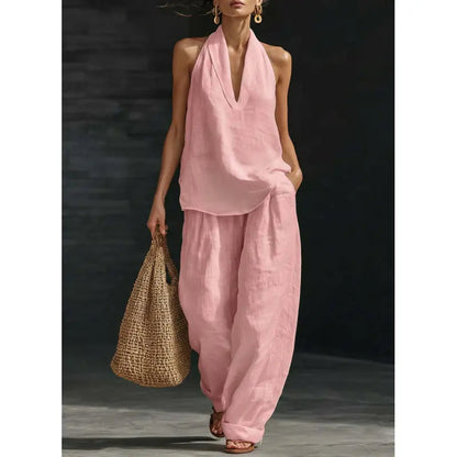 ✨ Effortless Linen Co-Ord Set – Chic Top & Wide-Leg Pants for Everyday Comfort