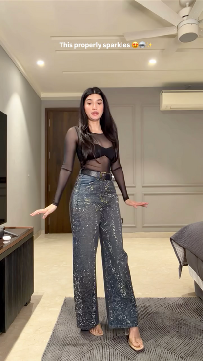 The Perfect Baggy RHINESTONE JEANS - Real Sparkle