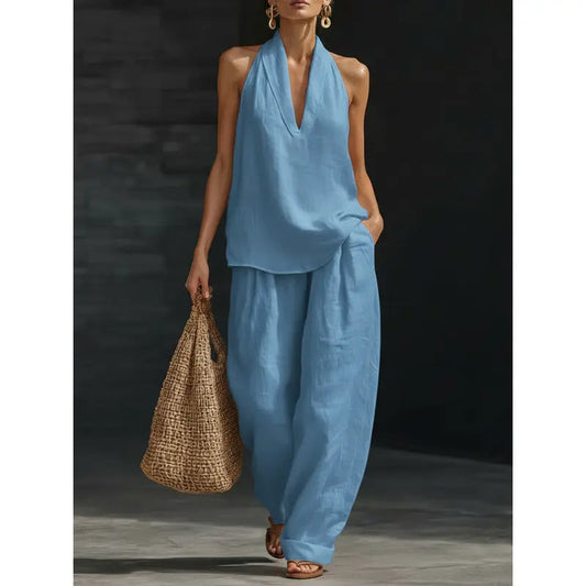 ✨ Effortless Linen Co-Ord Set – Chic Top & Wide-Leg Pants for Everyday Comfort